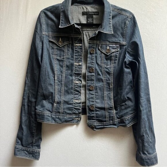 Calvin Klein denim button jacket Sz M - Picture 1 of 10